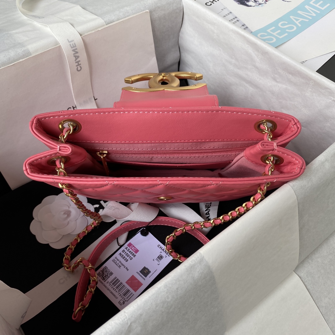 [TOP] CHANEL CC Lambskin Bag 17.5x20x5cm - Pink
