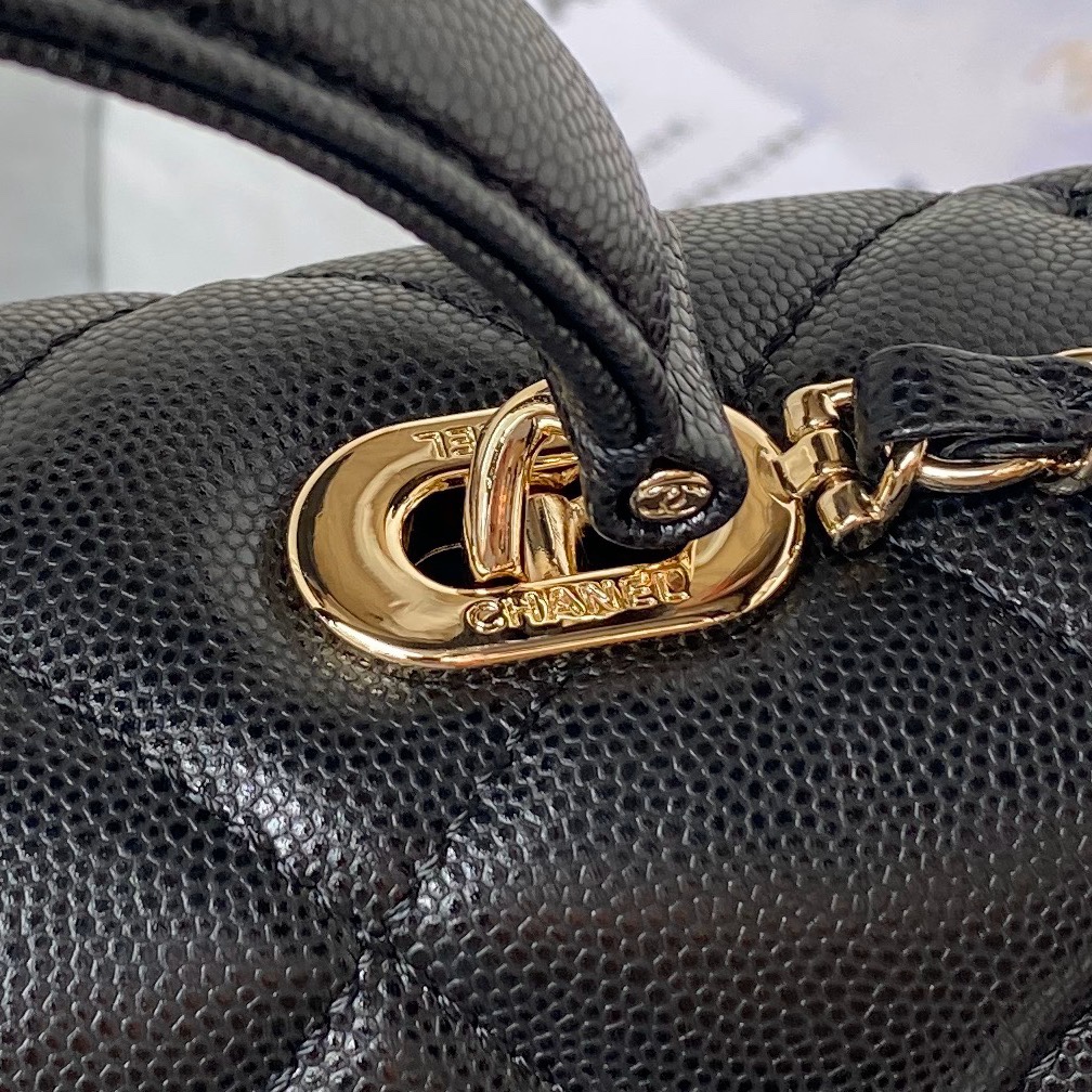 [TOP] CHANEL Kelly Bag Calfskin 25x18x11.5cm - Black