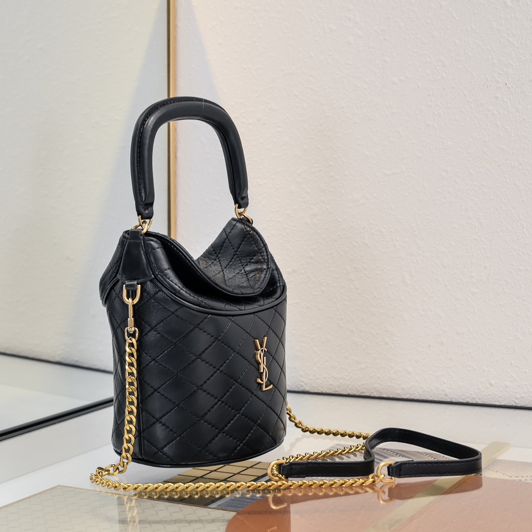 [TOP] Yves Saint Laurent YSL Gaby Bag 19x17x15cm - Black