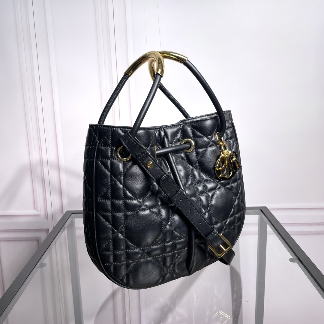 [TOP] Christian Dior Nolita Bag Lambskin 27x25x5cm - Black