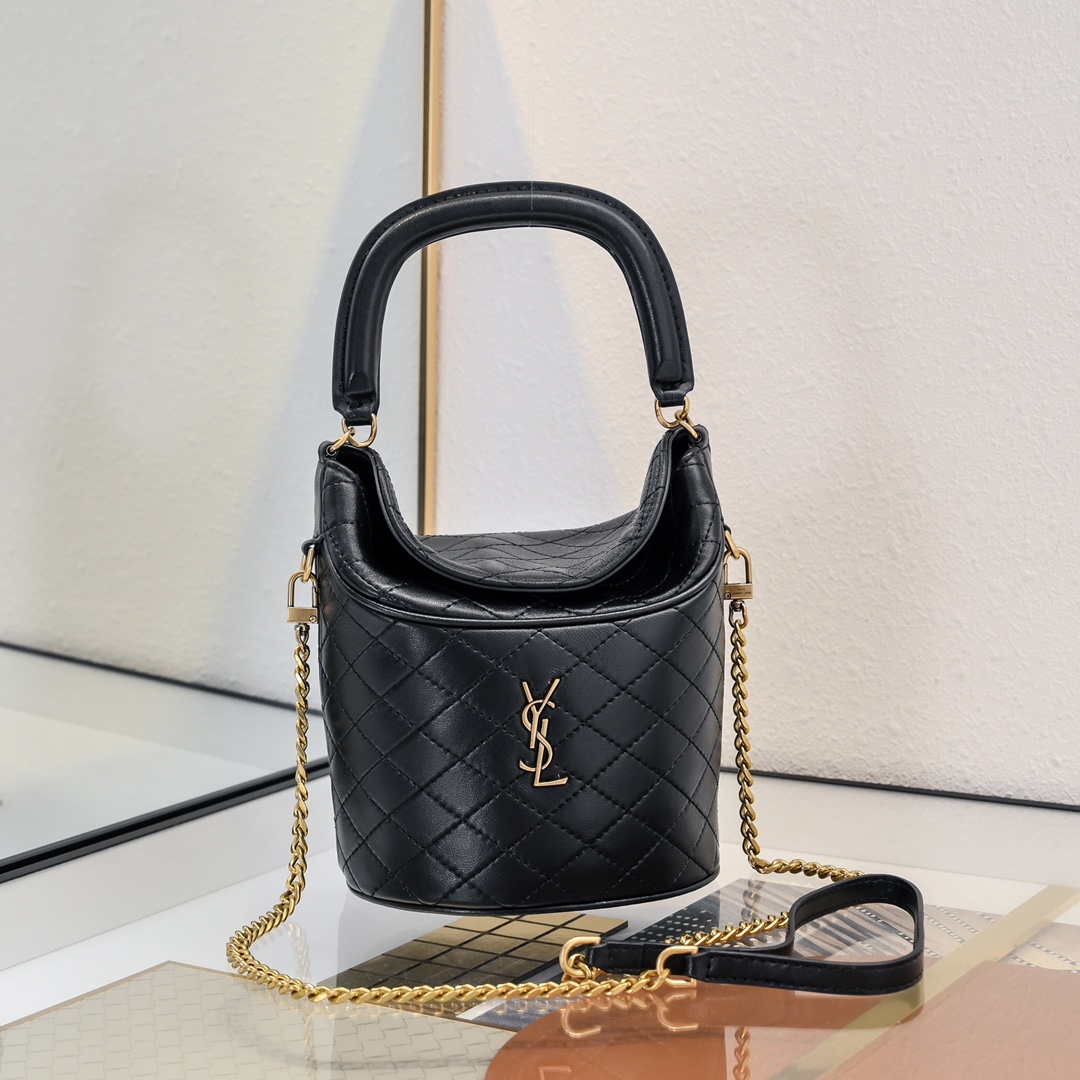 [TOP] Yves Saint Laurent YSL Gaby Bag 19x17x15cm - Black