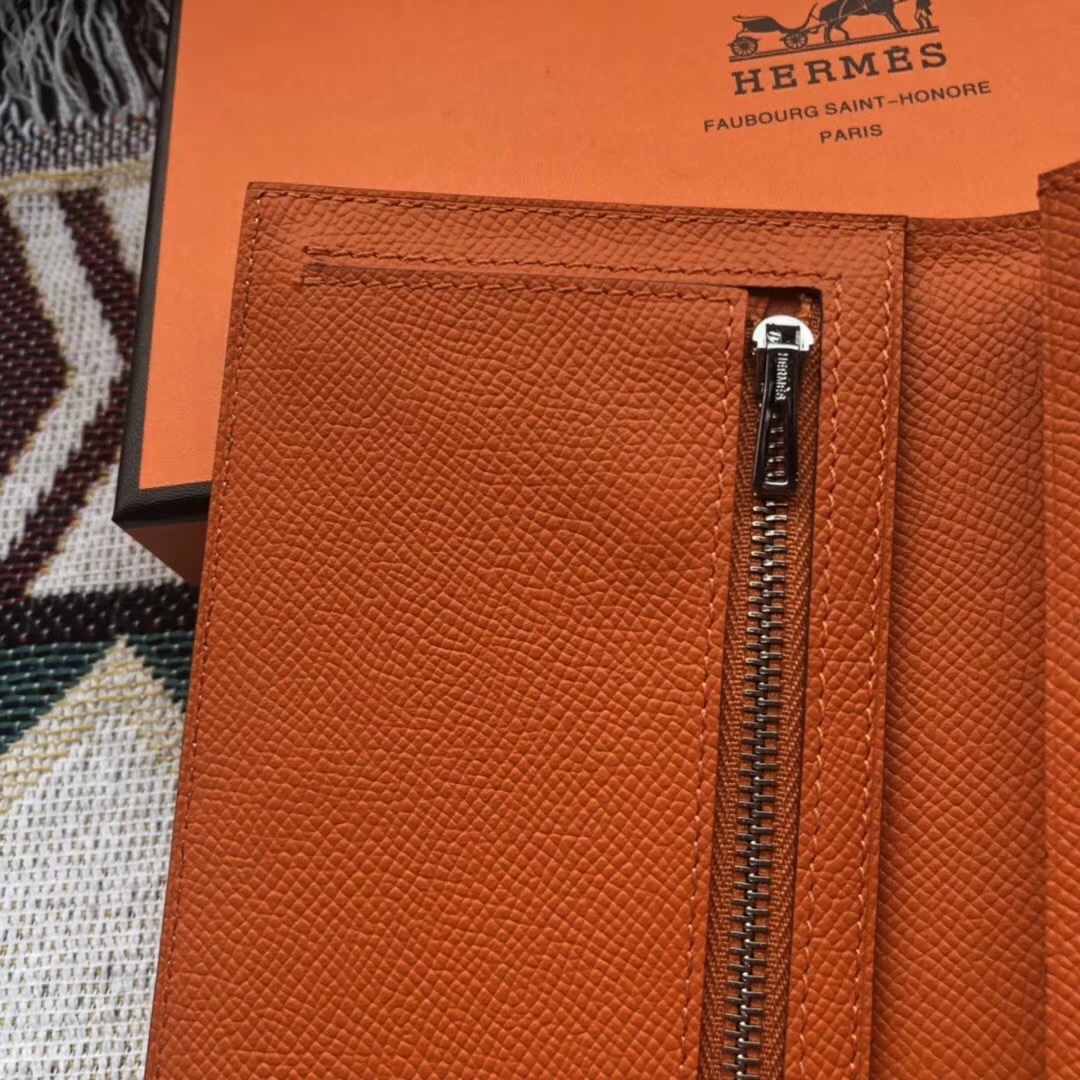 [TOP] HERMES Bearn Wallet Epsom Leather 17.5/9.5cm - 15 Colors