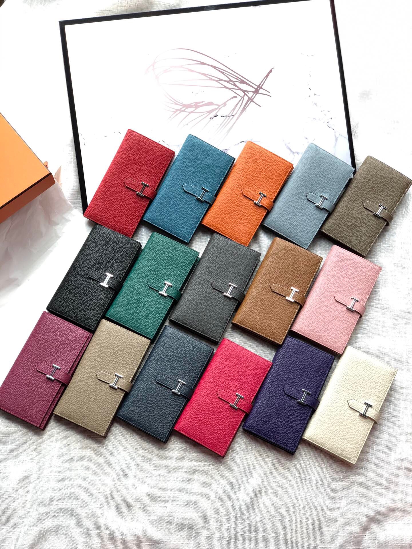 [TOP] HERMES Bearn Wallet Togo Leather 17.5/9.5cm - 20 Colors