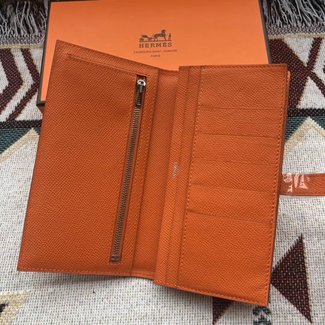 [TOP] HERMES Bearn Wallet Epsom Leather 17.5/9.5cm - 15 Colors