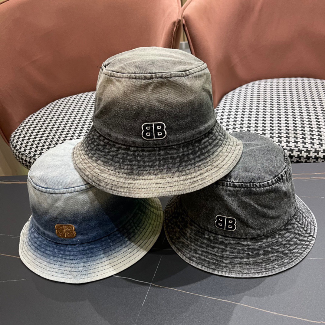 [TOP] BALENCIAGA Sunscreen Denim Fisherman Hat - 3 Colors