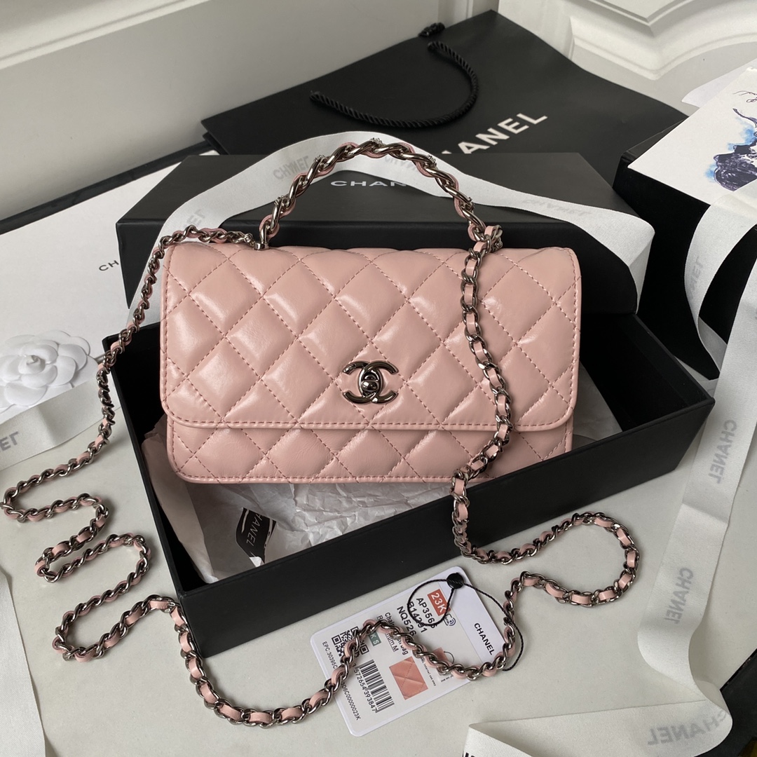 [TOP] CHANEL Rhinestone Handle WOC Bag 18.5x11x6cm - 5 Color