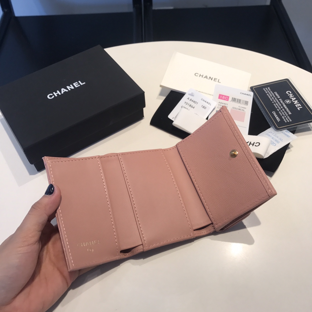 [TOP]CHANEL Classic Diamond Patterned Folding Wallet 10.5*7.5*3cm - 12 Colour