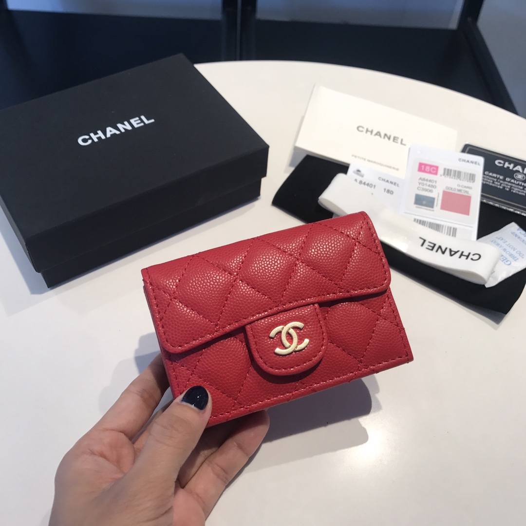 [TOP]CHANEL Classic Diamond Patterned Folding Wallet 10.5*7.5*3cm - 12 Colour
