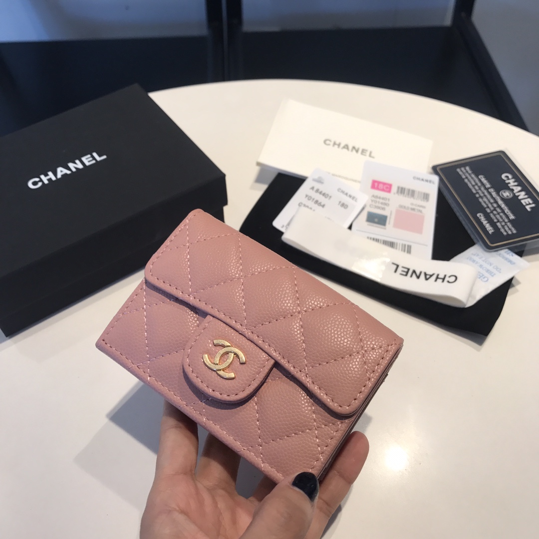 [TOP]CHANEL Classic Diamond Patterned Folding Wallet 10.5*7.5*3cm - 12 Colour