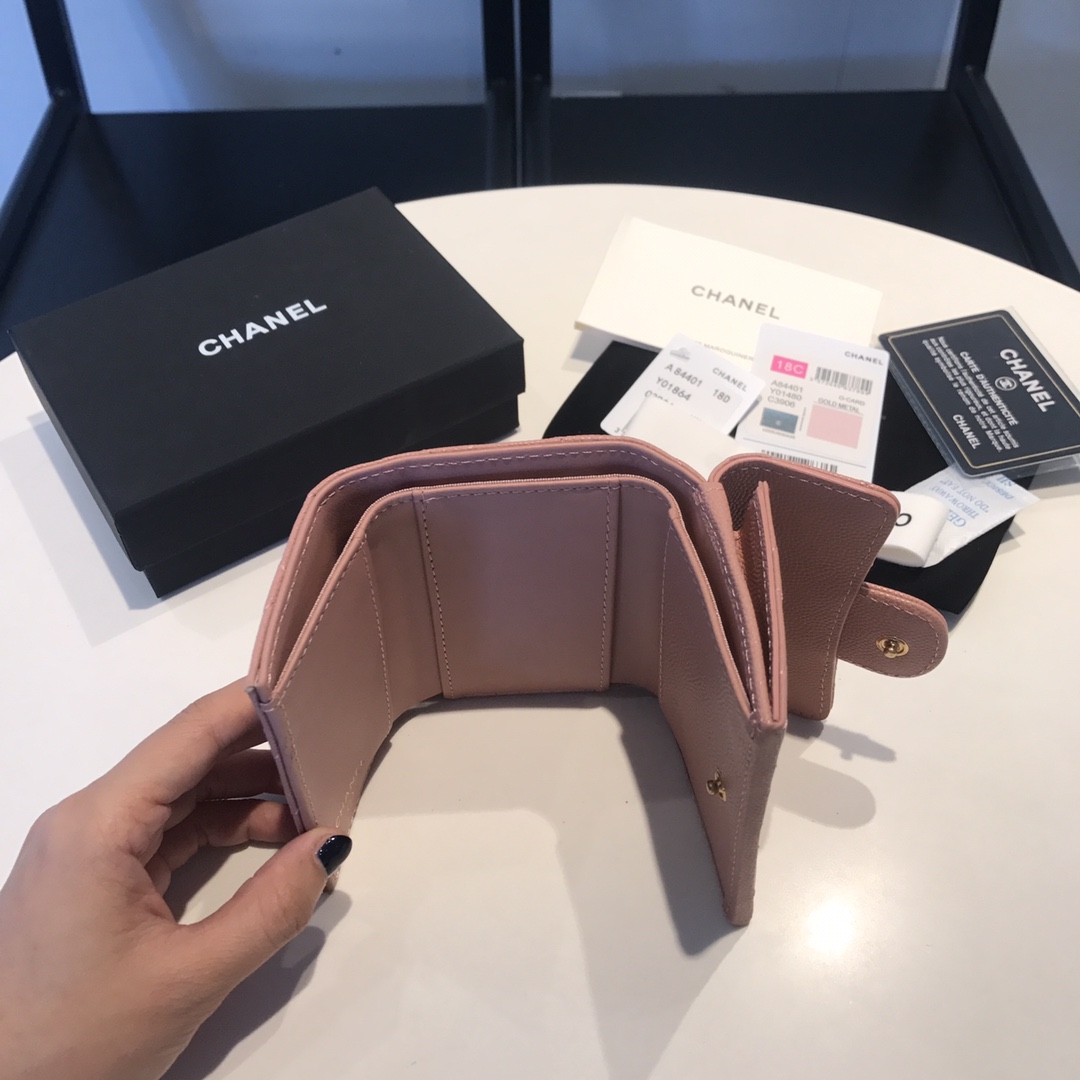 [TOP]CHANEL Classic Diamond Patterned Folding Wallet 10.5*7.5*3cm - 12 Colour