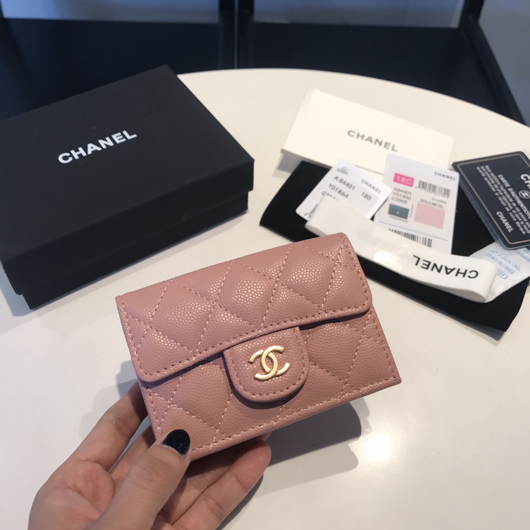 [TOP]CHANEL Classic Diamond Patterned Folding Wallet 10.5*7.5*3cm - 12 Colour