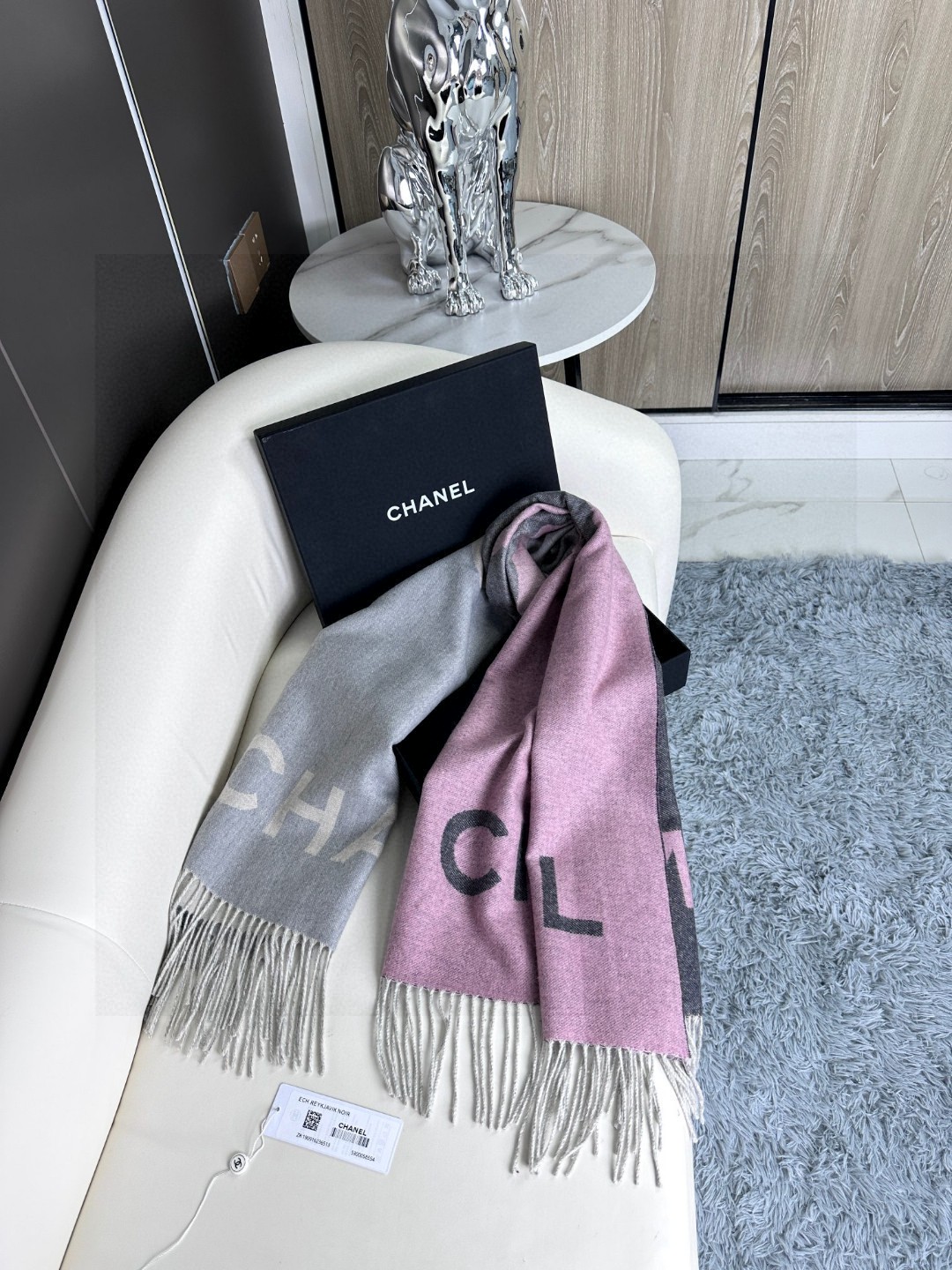 [TOP] CHANEL Cashmere Scarf 70 x 180 cm