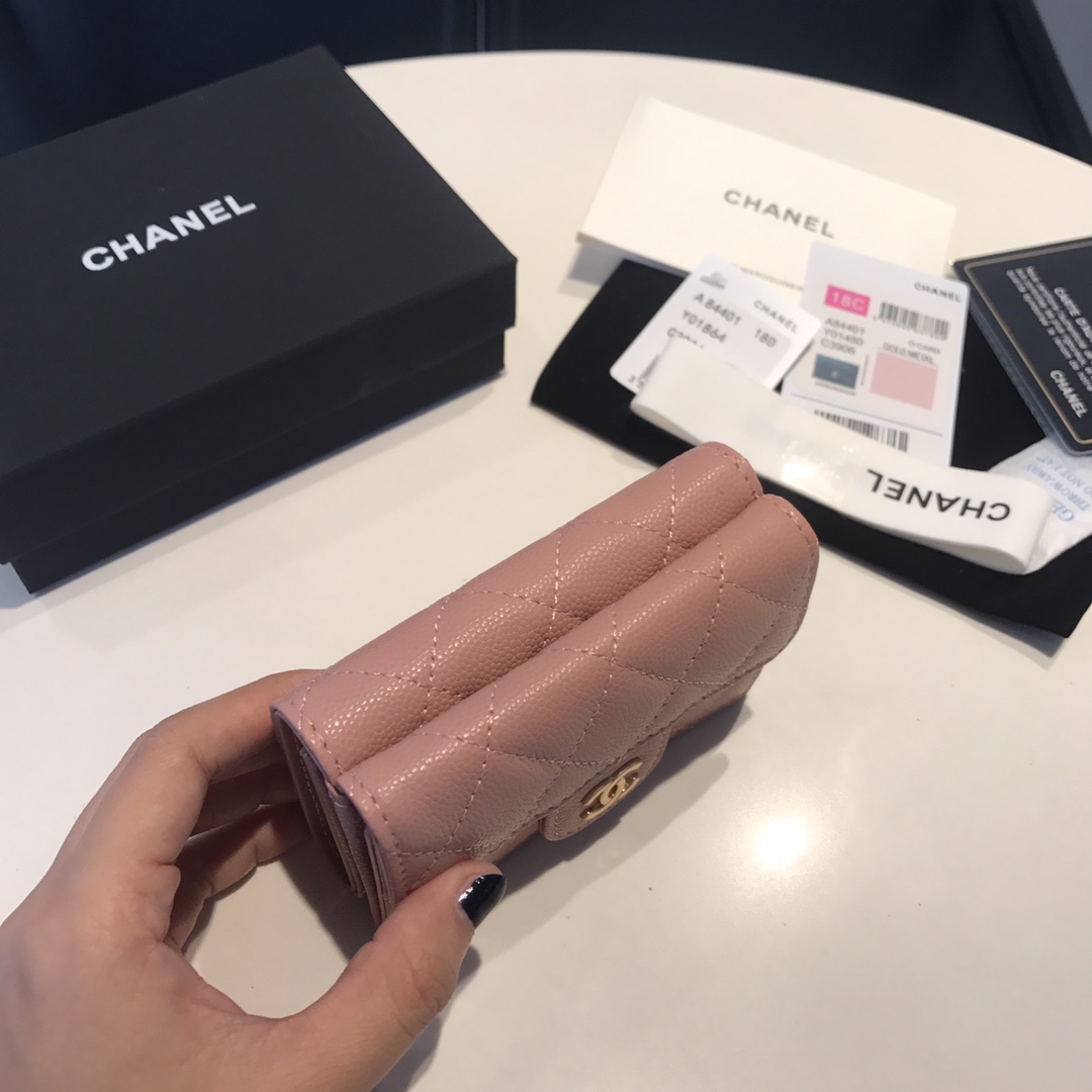 [TOP]CHANEL Classic Diamond Patterned Folding Wallet 10.5*7.5*3cm - 12 Colour