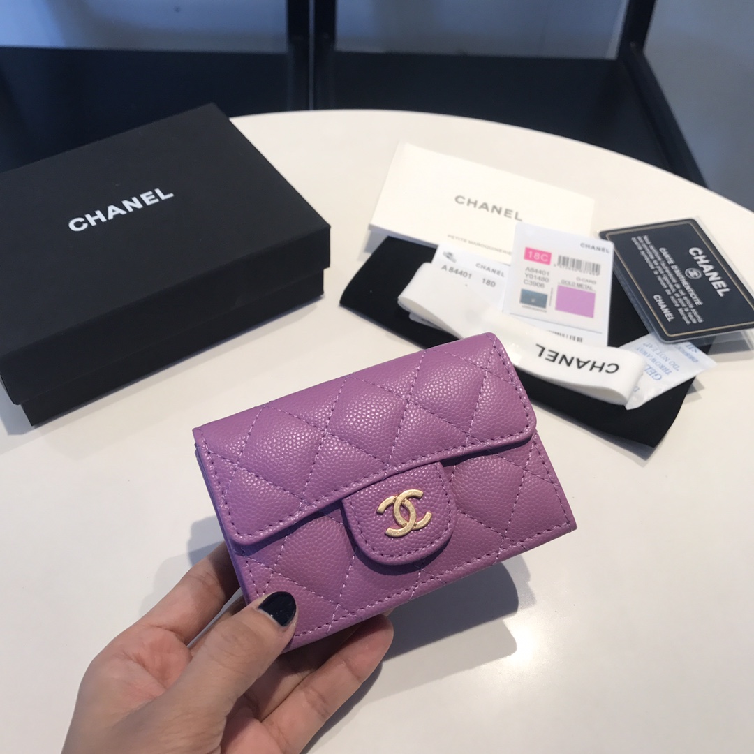 [TOP]CHANEL Classic Diamond Patterned Folding Wallet 10.5*7.5*3cm - 12 Colour