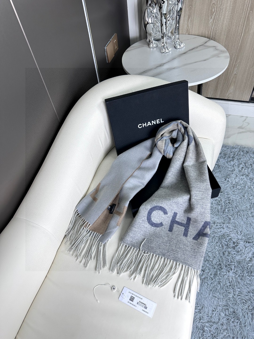 [TOP] CHANEL Cashmere Scarf 70 x 180 cm