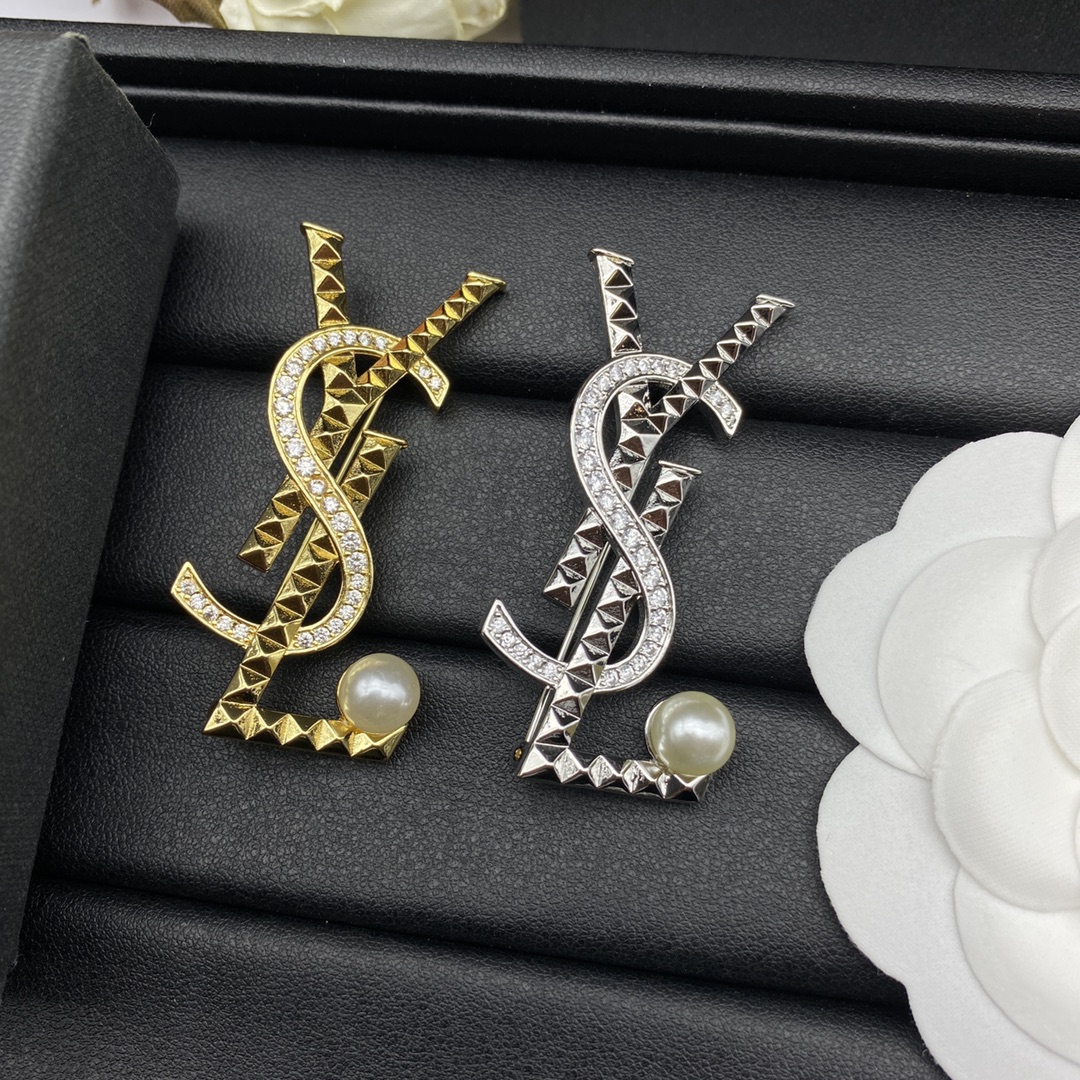[TOP] Yves Saint Laurent YSL Brooch-2 Colors