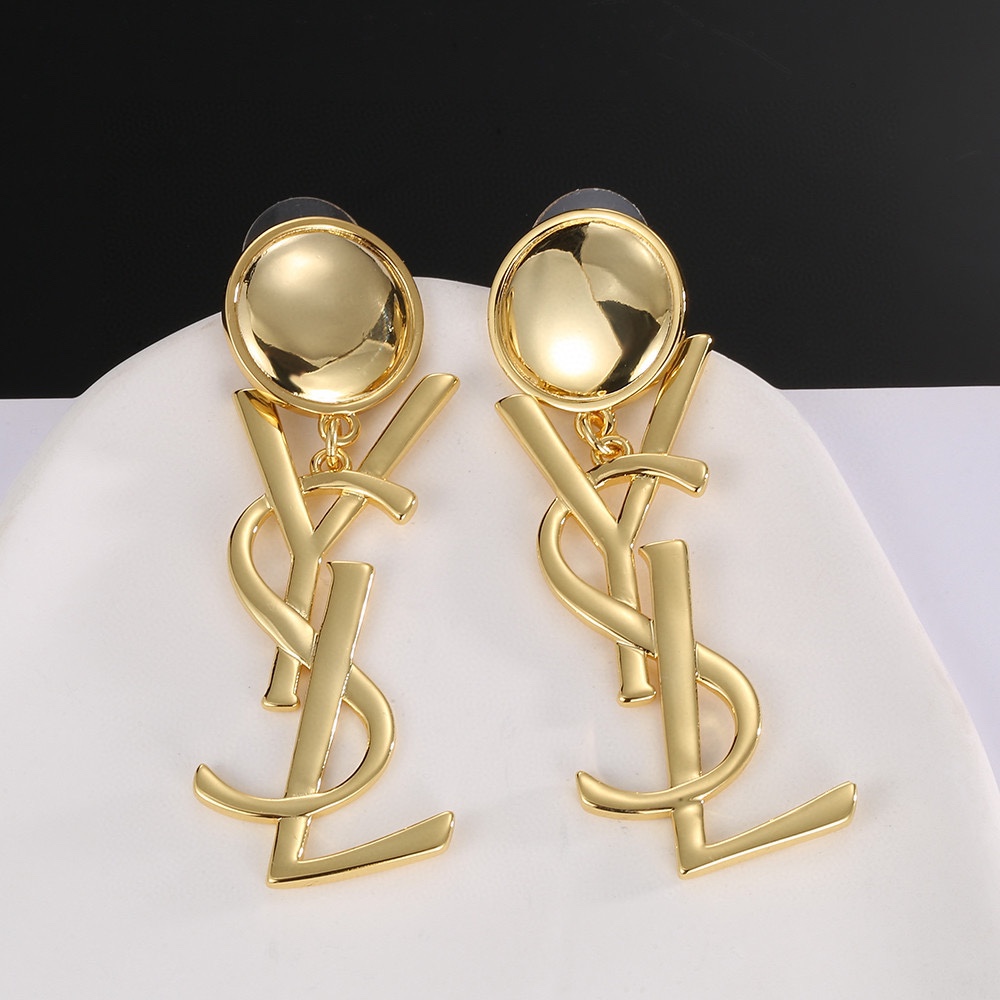 [TOP] Yves Saint Laurent YSL Pearl Earrings - Gold