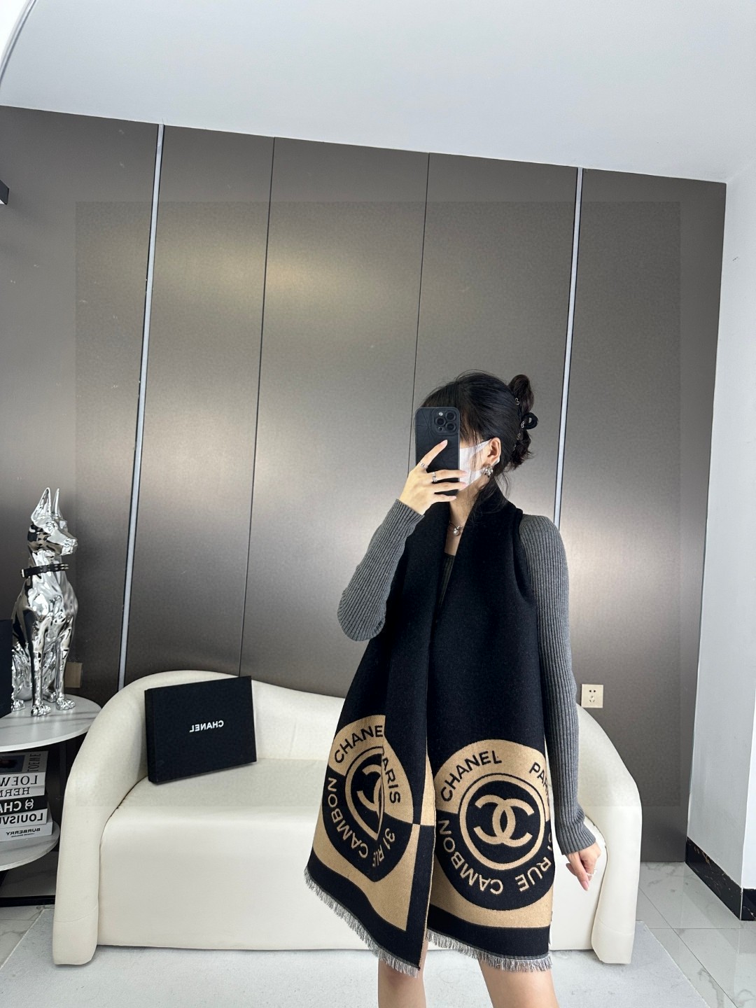 [TOP] Chanel Cashmere Scarf 43 x 204 cm - 2 Colors