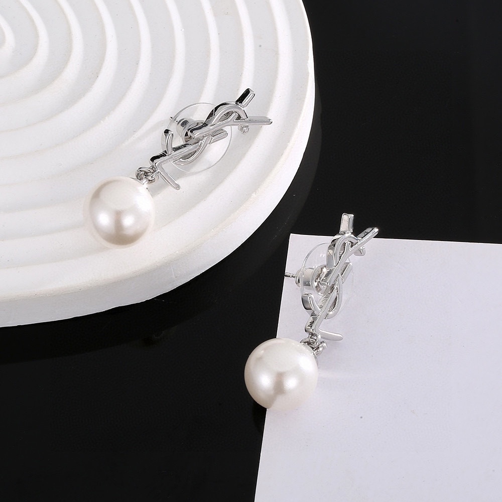 [TOP] Yves Saint Laurent YSL Pearl Earrings - 2 Colors