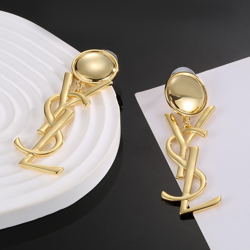[TOP] Yves Saint Laurent YSL Pearl Earrings - Gold
