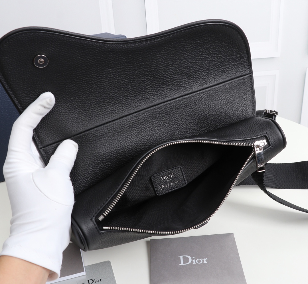 [TOP] Christian Dior Men's SADDLE Men's Crossbody Bag/Chest Bag 20x28.6x5cm - Black