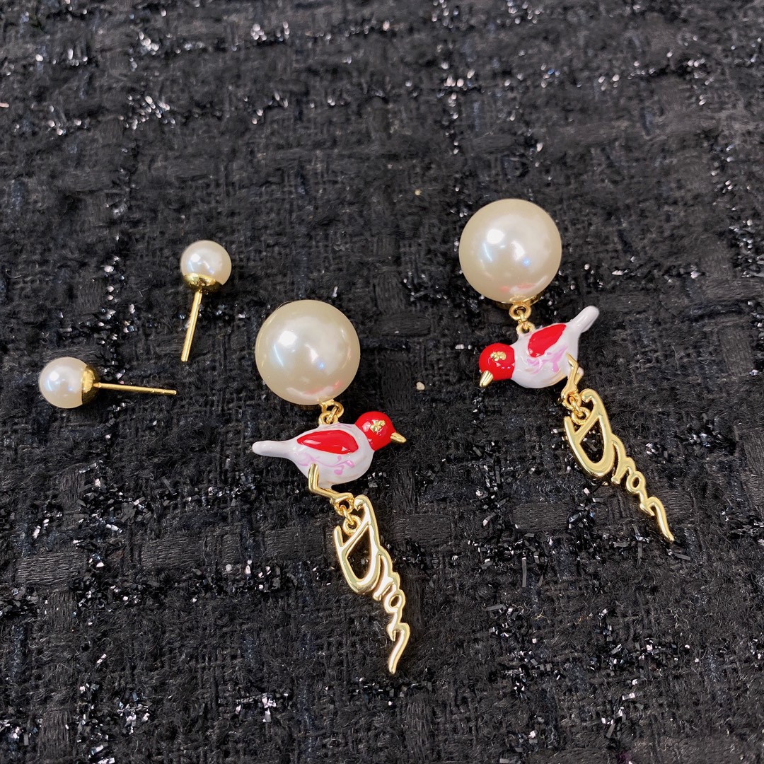 [TOP] Christian Dior Bird Earrings