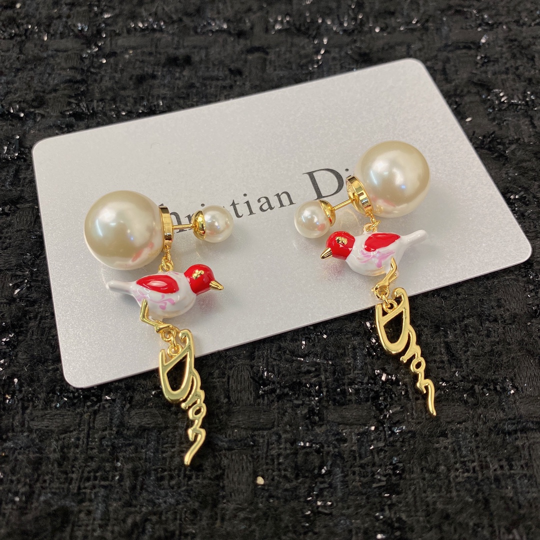 [TOP] Christian Dior Bird Earrings