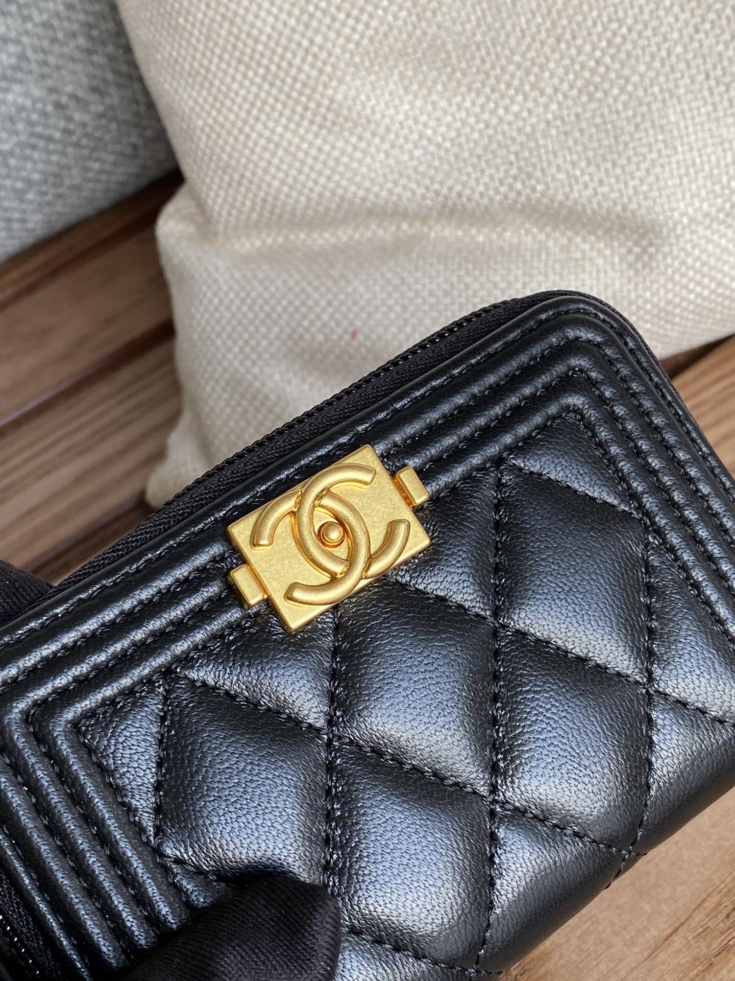 [TOP] CHANEL Wallet - GHW&SHW 11x7.5cm - Black