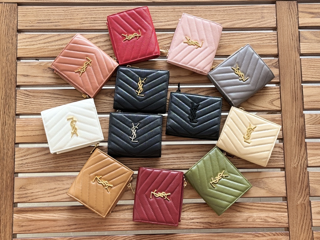 [TOP] Yves Saint Laurent YSL Calfskin Kaba 10*8*2cm - 12 Color