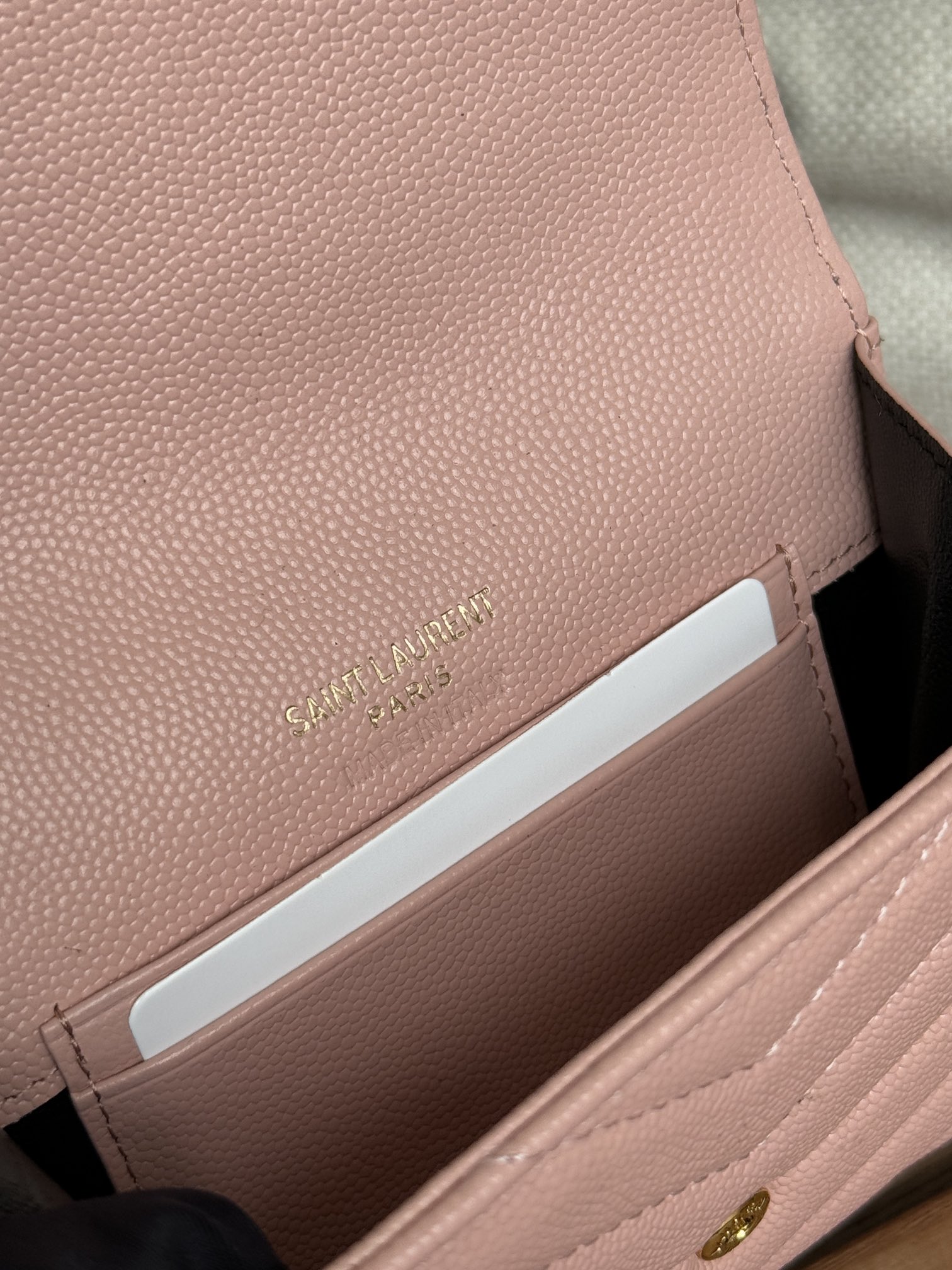 [TOP] Yves Saint Laurent YSL Two Fold Calf Leather Wallet