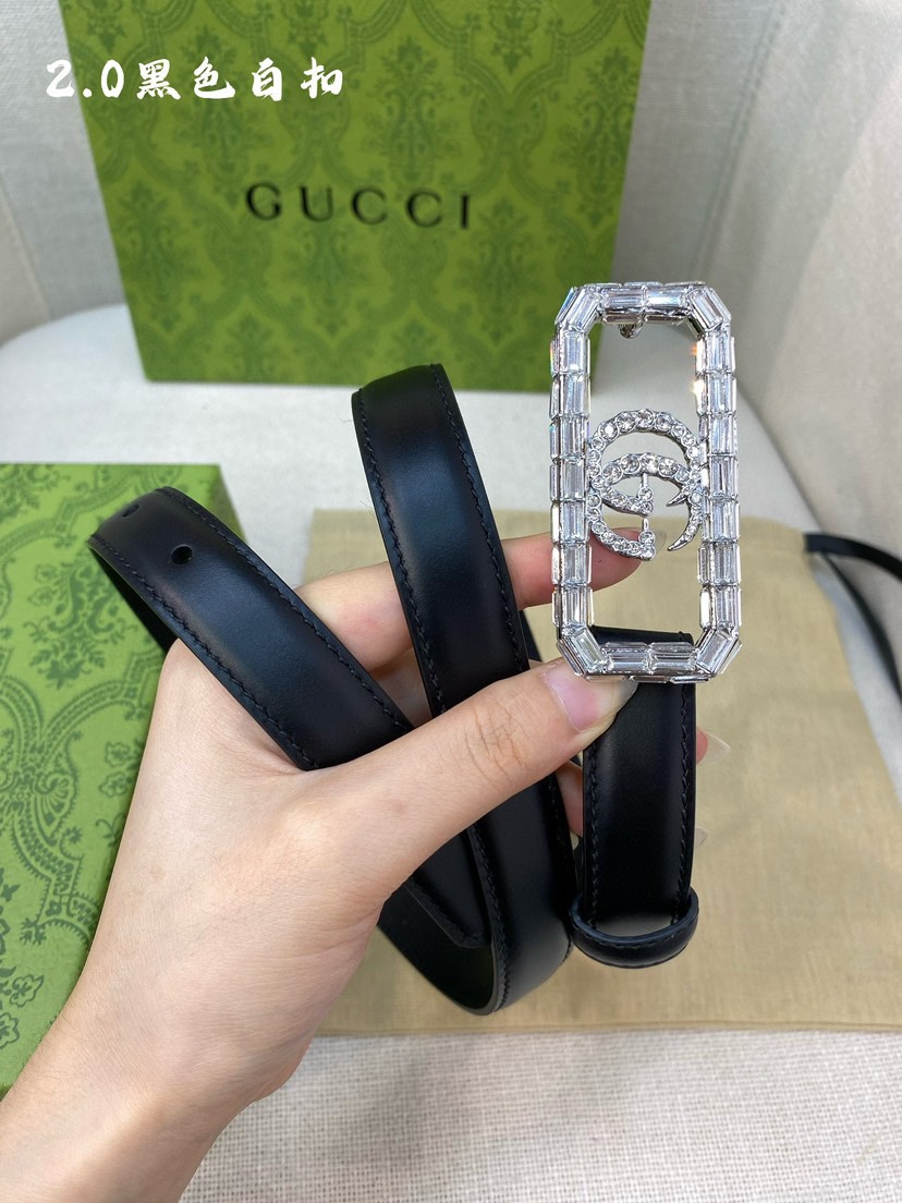 [TOP] GUCCI Double Sided Top Layer Cowhide Belt - Black