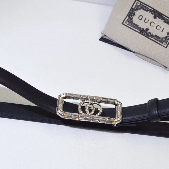 [TOP] GUCCI Double Sided Top Layer Cowhide Belt - Black