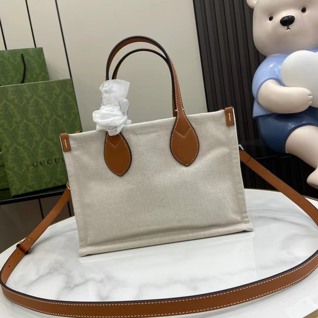 [TOP] GUCCI Tote Bag 28×19.5×12cm- White