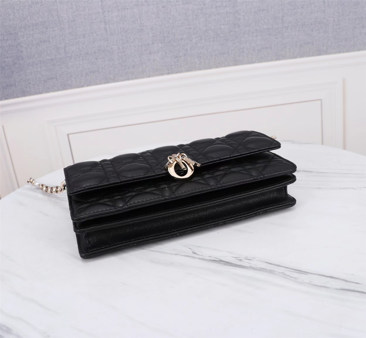 [TOP] Christian Dior Lady Christian Dior Phone Pouch Bag 21 x 11.5 x 4.5 cm - Black - 711 Luxury