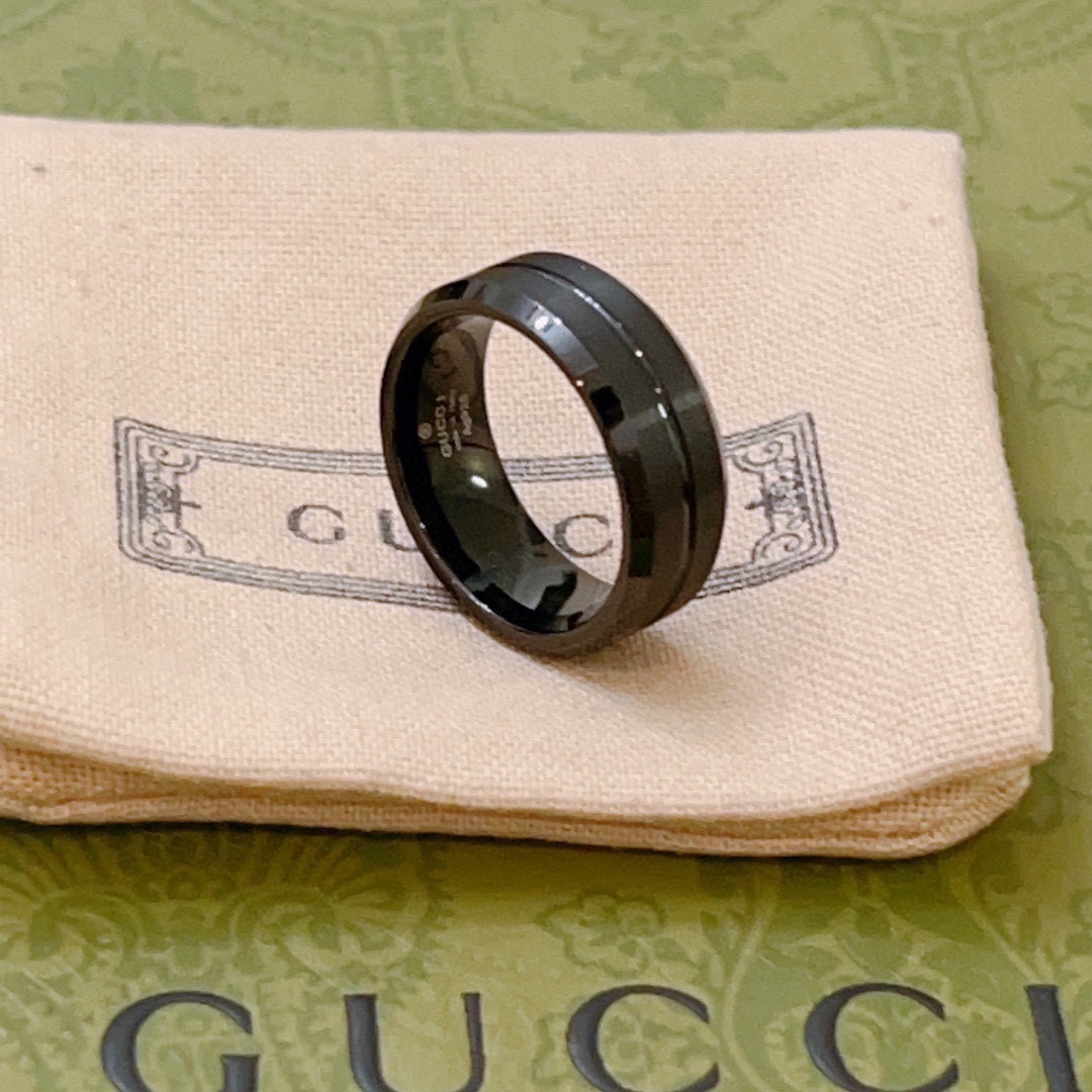 [TOP] GUCCI Anger Forest GG Ring -Black