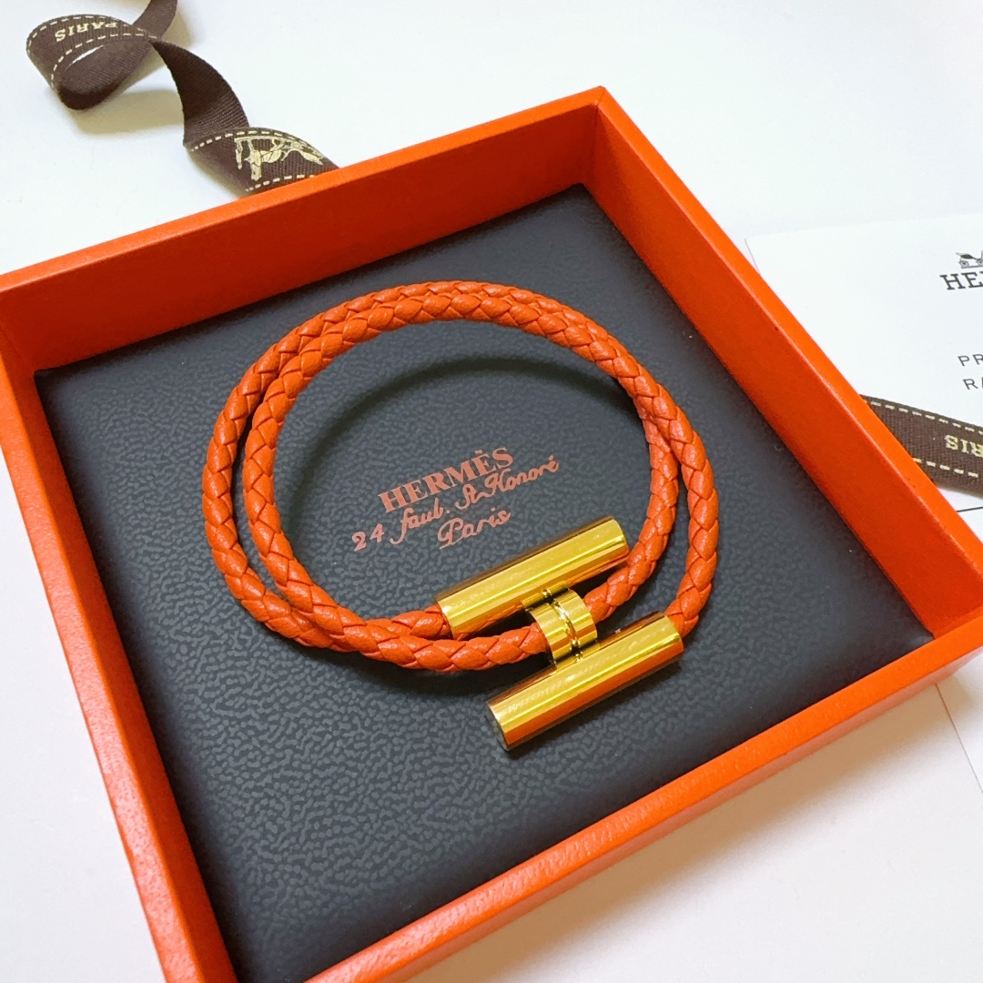 [TOP] HERMES Braided Rope Bracelet-3 Colors