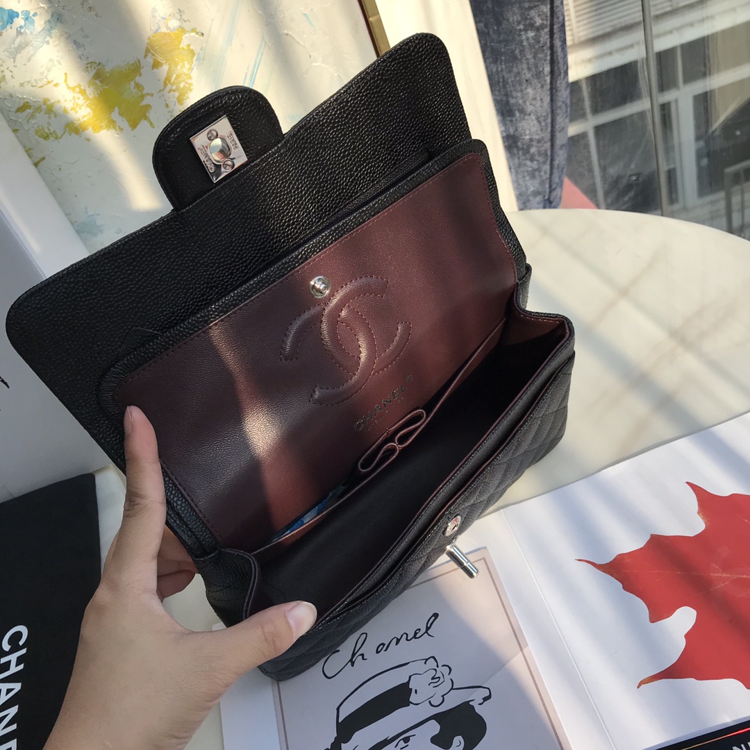 [TOP] CHANEL Handle Flap Bag Small Size 23 x 14 x 7 cm- Black