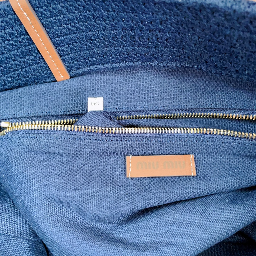 [TOP] Miu Miu Woven Tote Bag 40X34X16CM