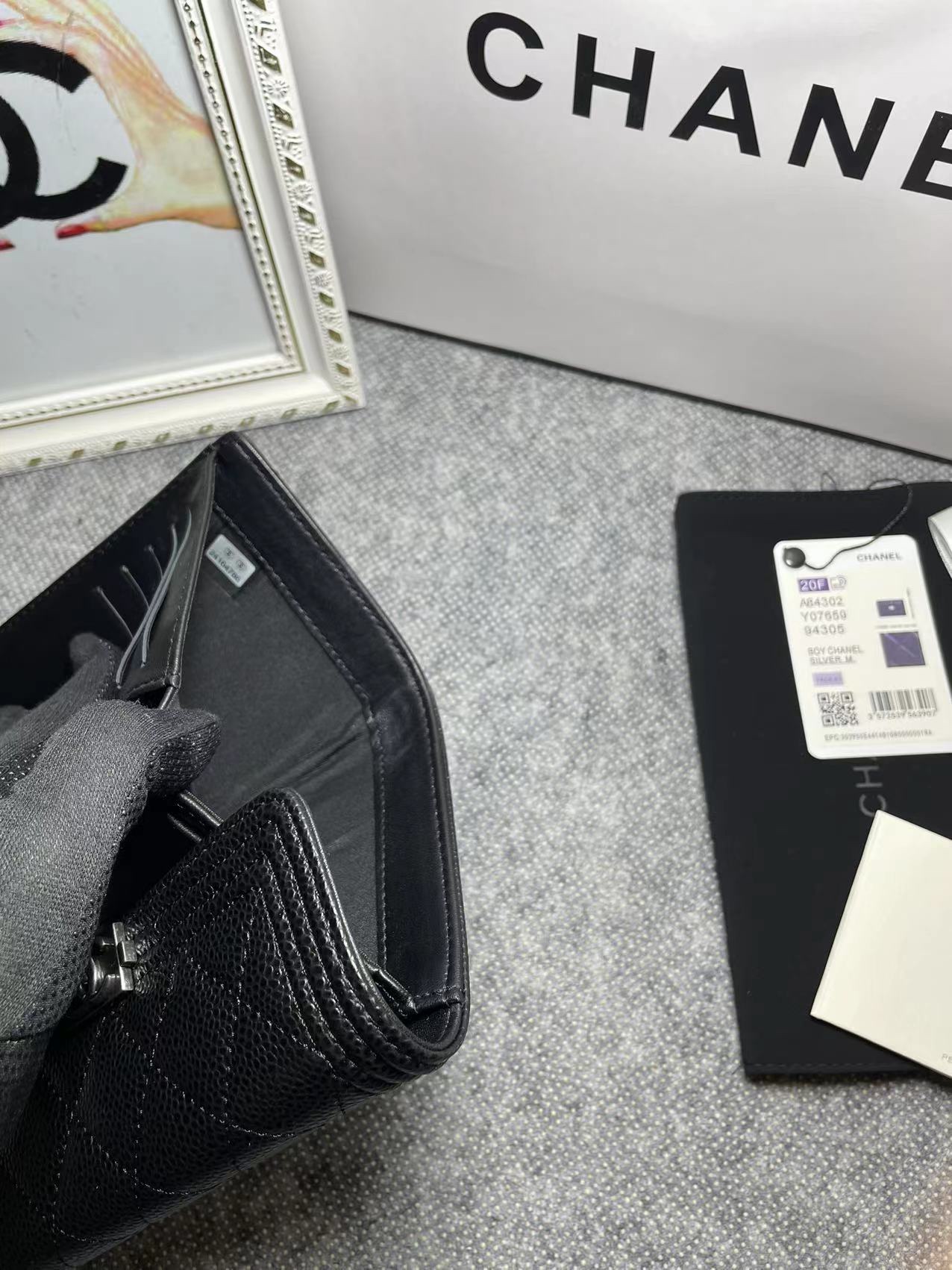 [TOP] CHANEL Le Boy Wallet Cowhide 10.5*15*3cm - Black