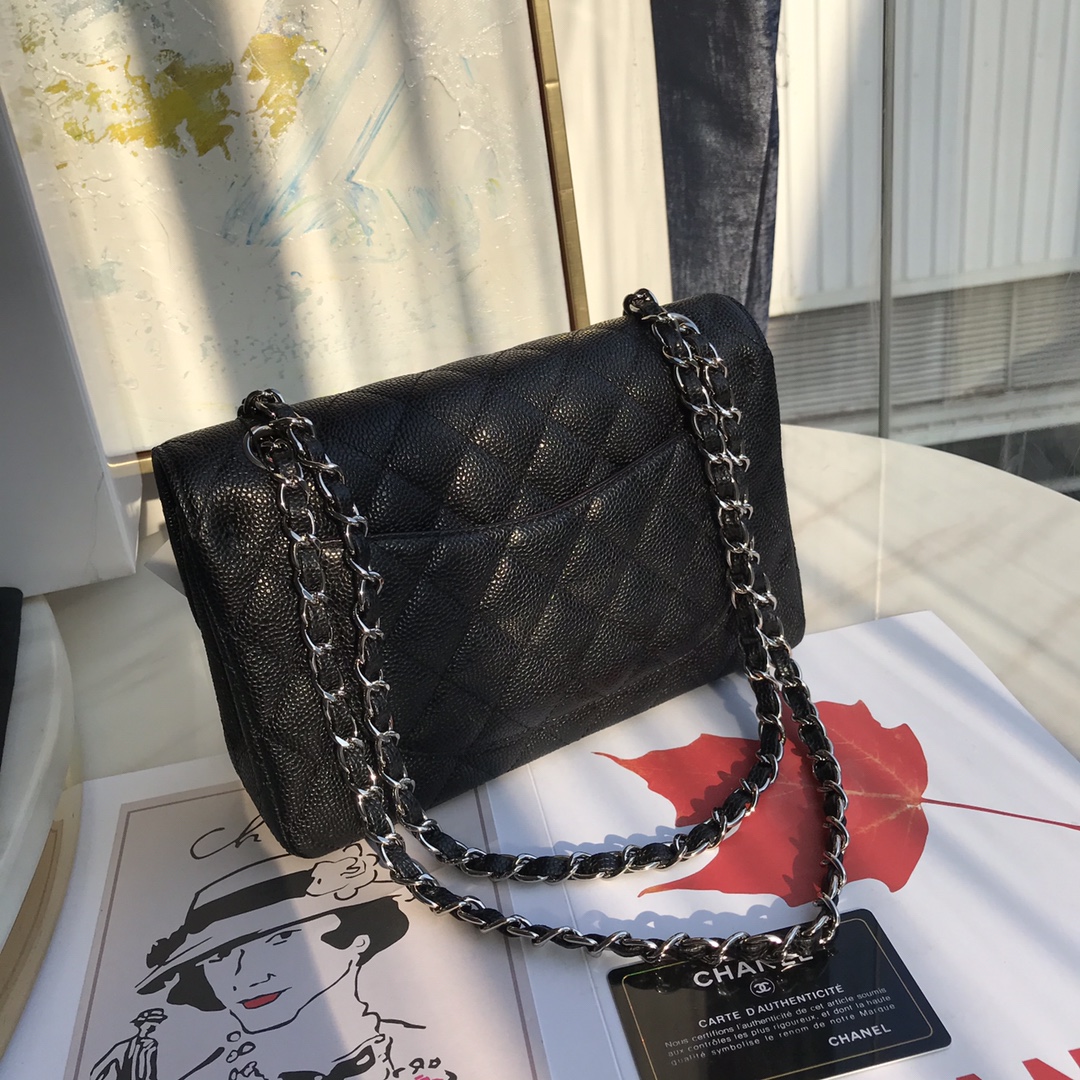 [TOP] CHANEL Handle Flap Bag Small Size 23 x 14 x 7 cm- Black