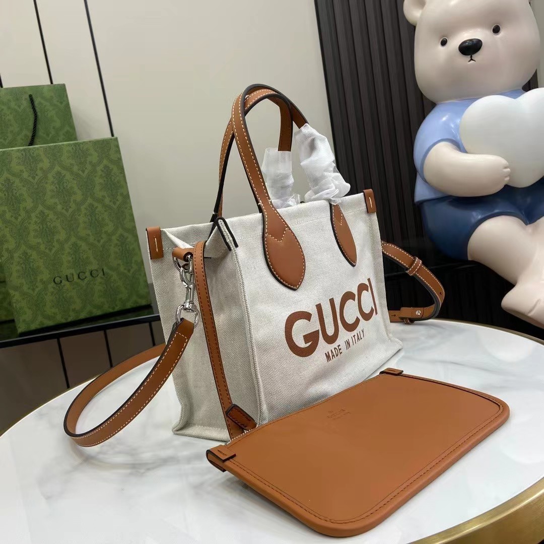 [TOP] GUCCI Tote Bag 28×19.5×12cm- White
