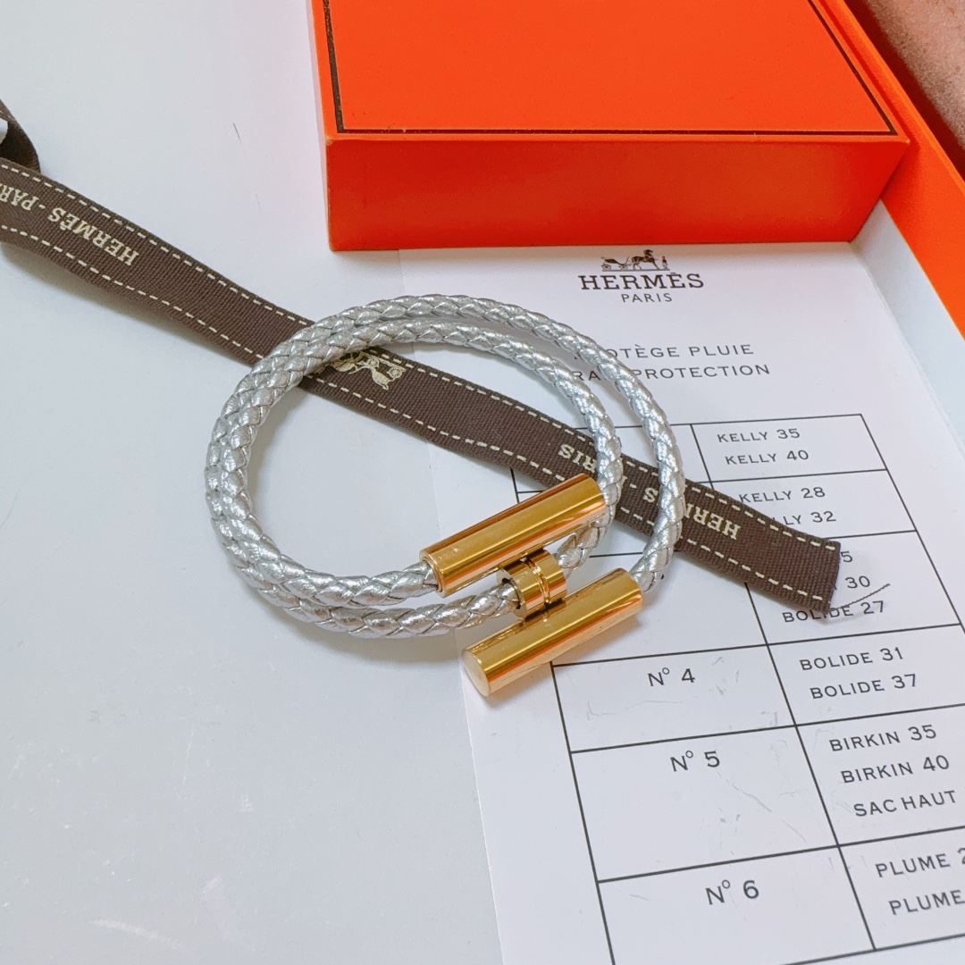 [TOP] HERMES Braided Rope Bracelet-3 Colors