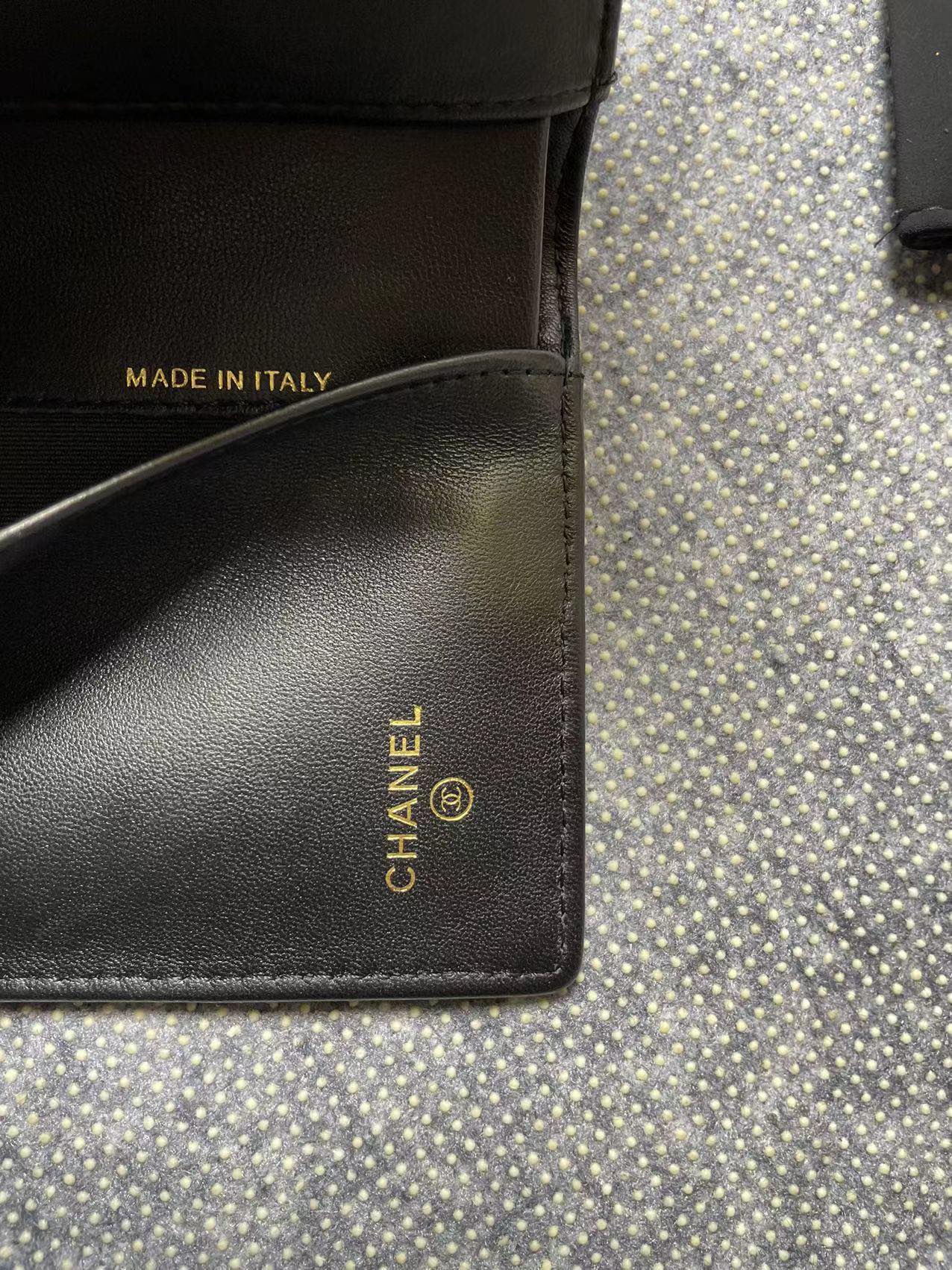 [TOP] CHANEL Le Boy Wallet Lambskin 10.5*15*3cm - Black