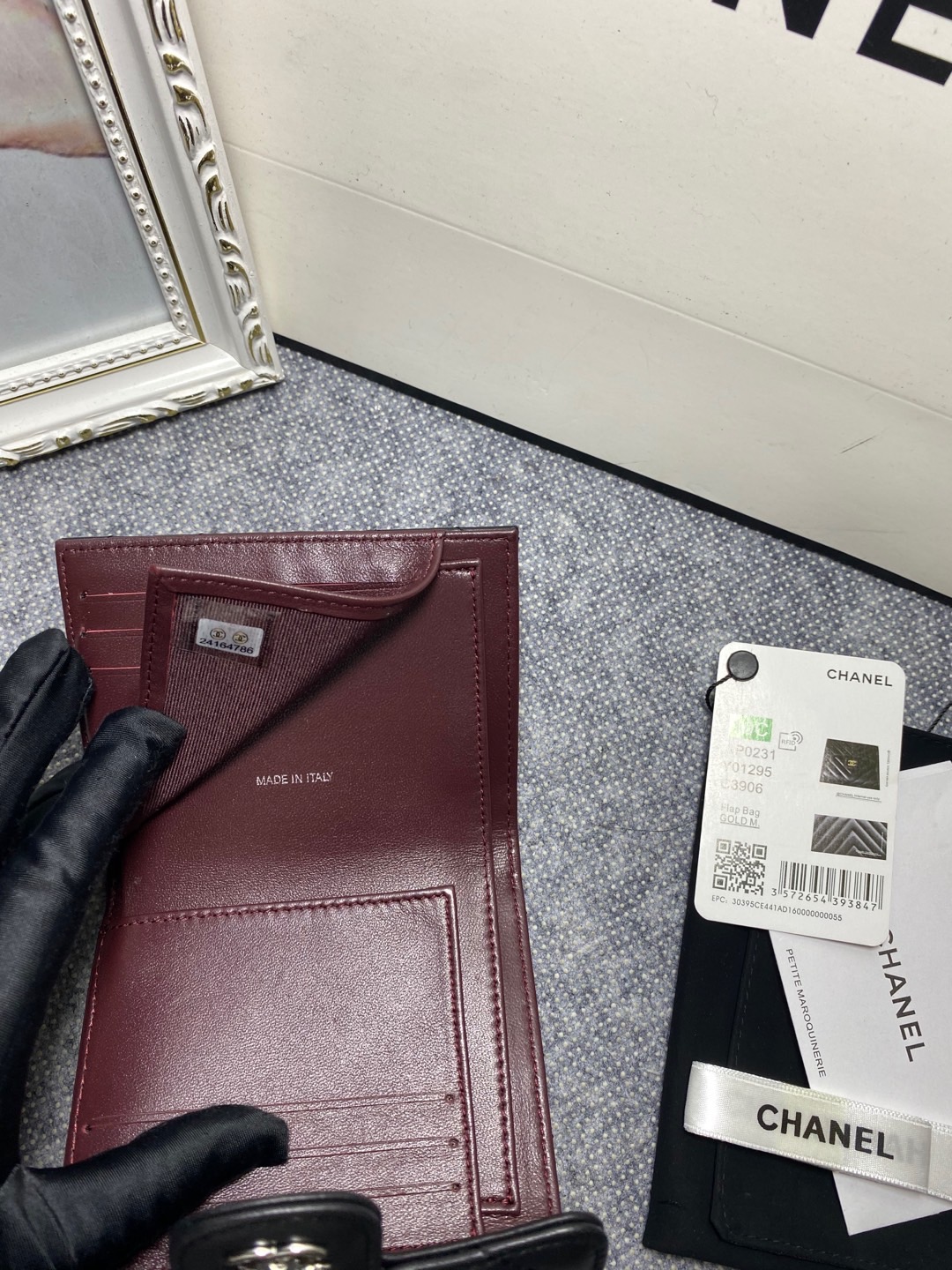 [TOP] CHANEL Wallet Lambskin 12*10*3.5cm - Black