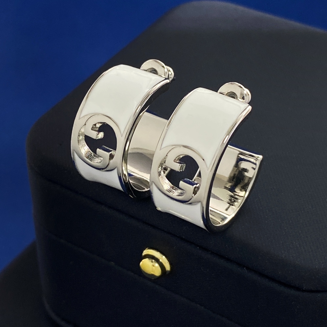[TOP] GUCCI Enamel Earrings-2 Colors