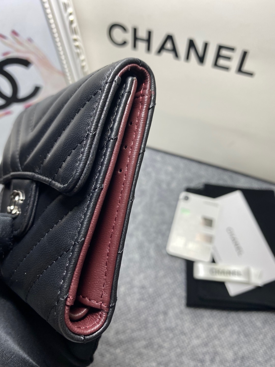 [TOP] CHANEL Wallet Lambskin 12*10*3.5cm - Black