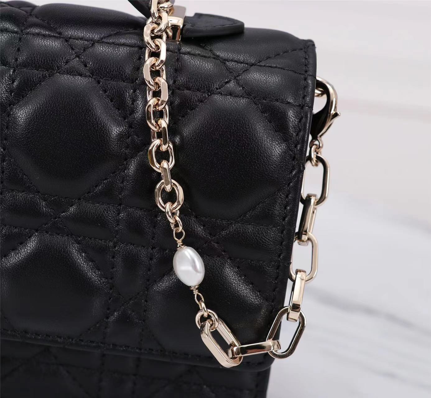 [TOP] Christian Dior Lady Christian Dior Phone Pouch Bag 21 x 11.5 x 4.5 cm - Black - 711 Luxury
