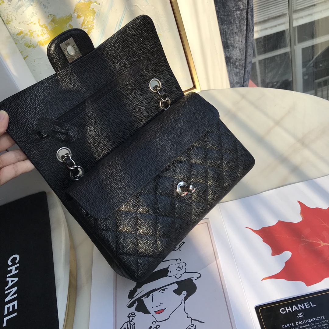 [TOP] CHANEL Handle Flap Bag Small Size 23 x 14 x 7 cm- Black