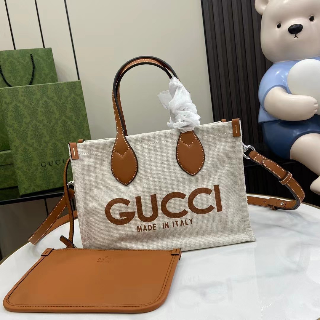 [TOP] GUCCI Tote Bag 28×19.5×12cm- White