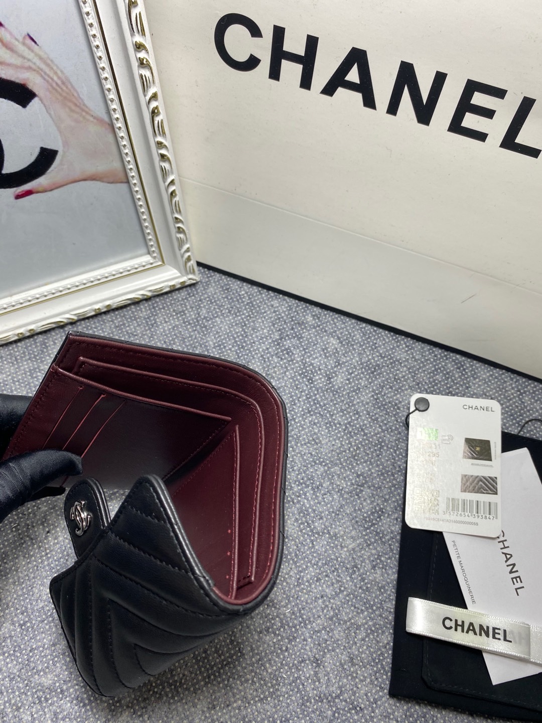 [TOP] CHANEL Wallet Lambskin 12*10*3.5cm - Black